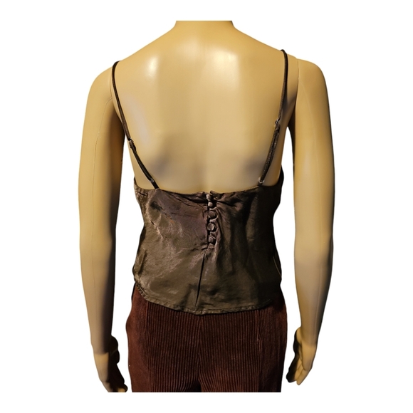 Zara Brown Metallic Cowl Neck Sleeveless Top - Picture 2 of 5